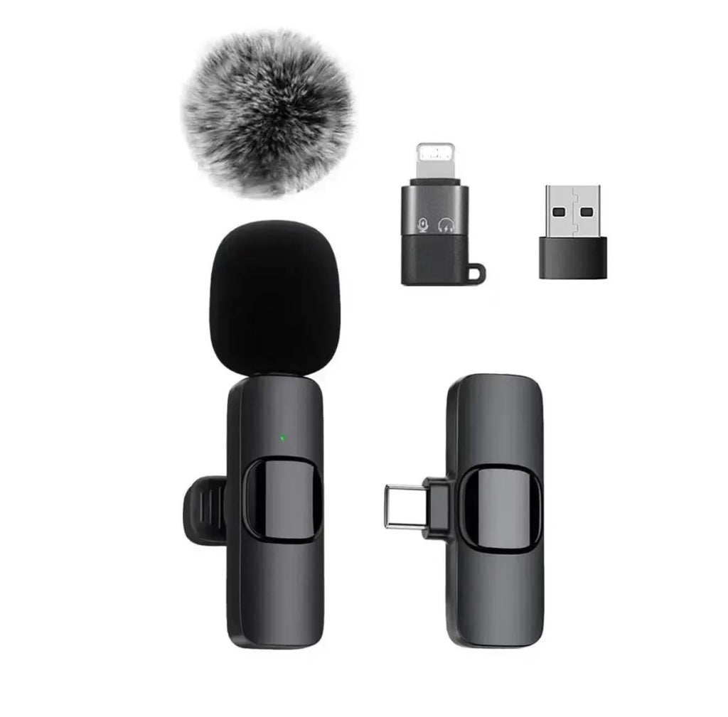 Mini Portable Wireless Lavalier Microphone for Live Broadcast Gaming Audio Video Recording Iphone Android