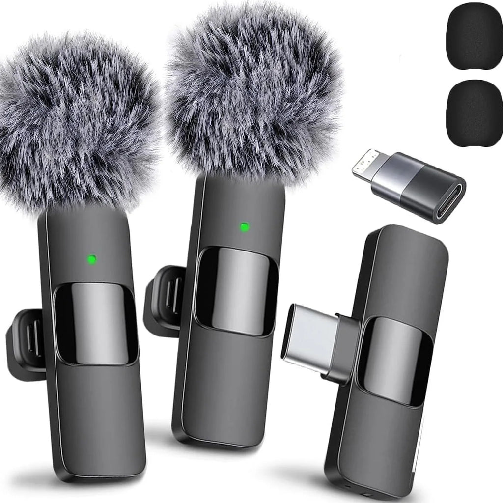 Mini Portable Wireless Lavalier Microphone for Live Broadcast Gaming Audio Video Recording Iphone Android